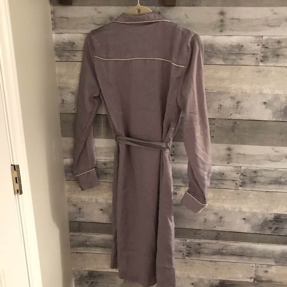 NWT- Lulus Lavender Satin Midi Shirt Dress - Picture 4 of 8